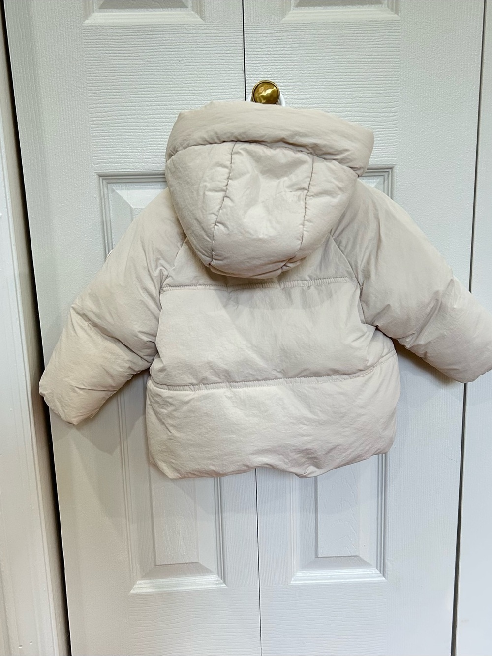 ZARA Girls Cream Hooded Puffer Jacket Coat Size 1.5-2Y / 86 cm - Picture 4 of 10
